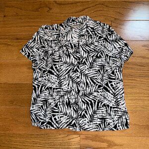 Tropical Print Button Down Shirt